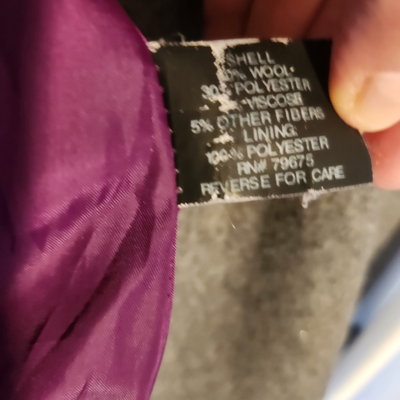 Sz M Vtg Anne Klein 55% wool double breasted coat - Picture 16 of 16